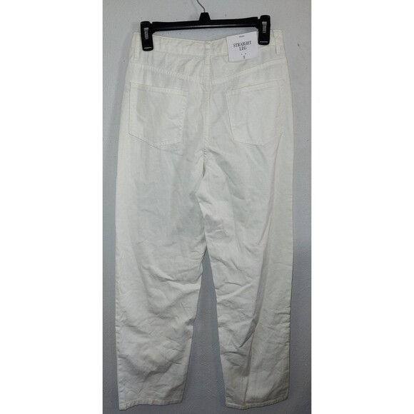 Future Collective with Alanis Noelle Cut Out Waist Straight Leg Jeans White 4 - Picture 7 of 9